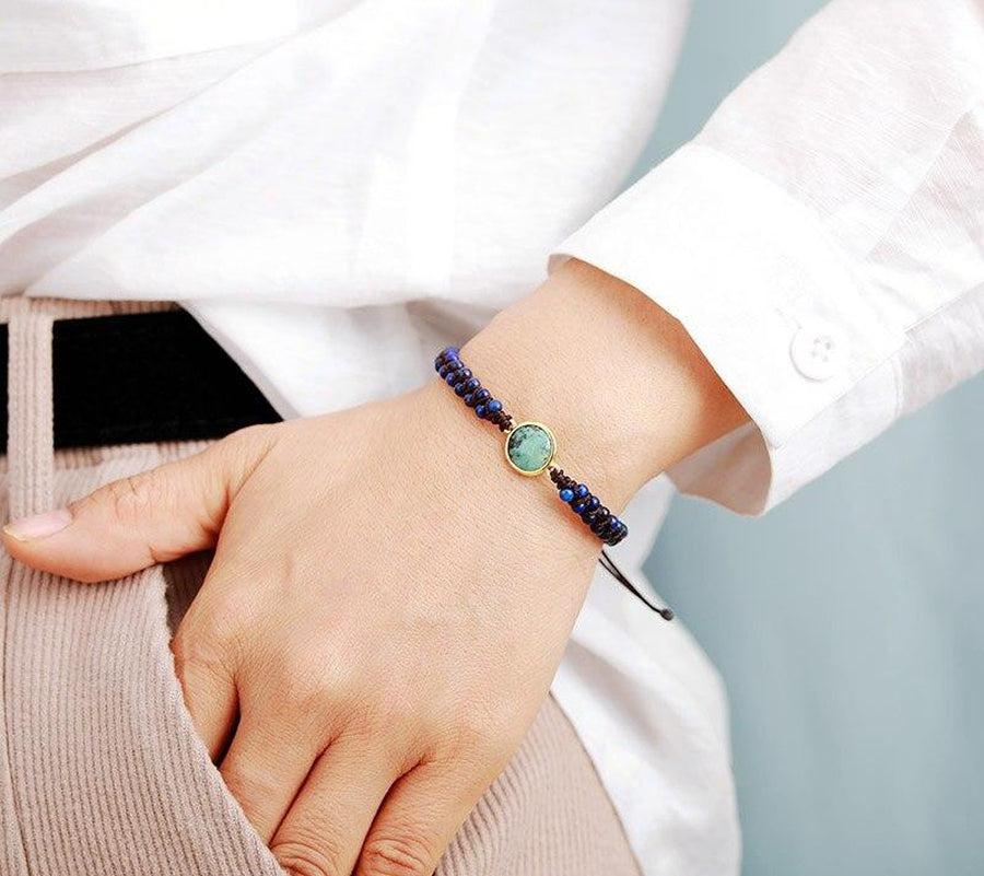 Lapis Lazuli and African Jasper Shamballa Bracelet