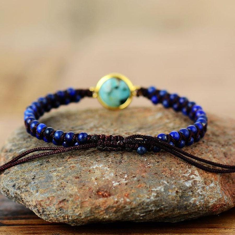 Lapis Lazuli and African Jasper Shamballa Bracelet