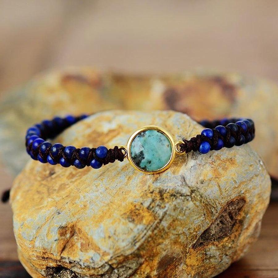 Lapis Lazuli and African Jasper Shamballa Bracelet