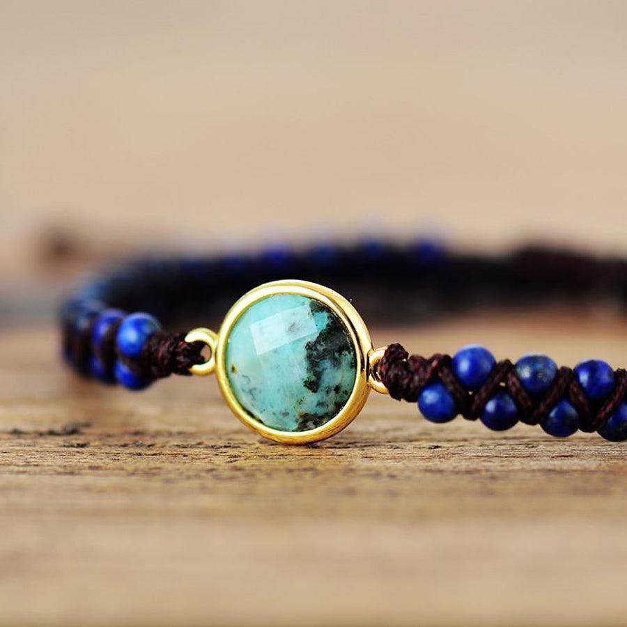 Lapis Lazuli and African Jasper Shamballa Bracelet