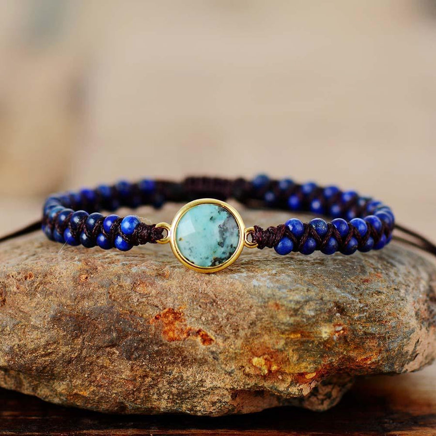 Lapis Lazuli and African Jasper Shamballa Bracelet.