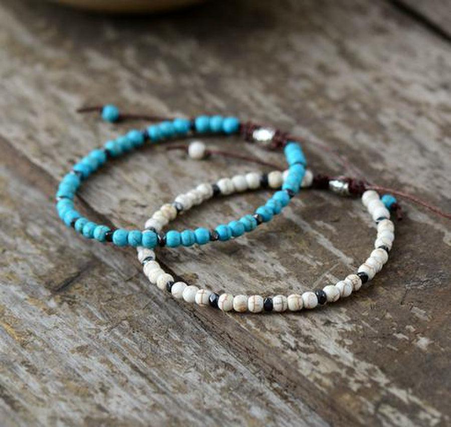 Turquoise or White Howlite Shamballa Bracelet