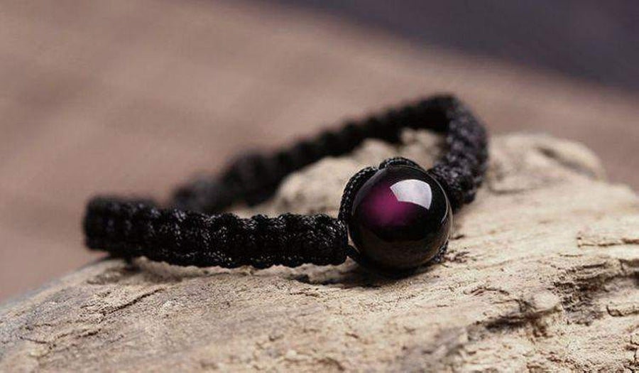 Celestial Eye Obsidian Braided Bracelet