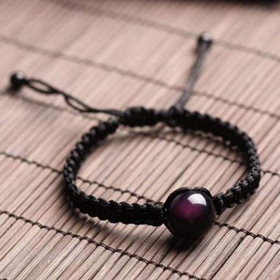 Celestial Eye Obsidian Braided Bracelet