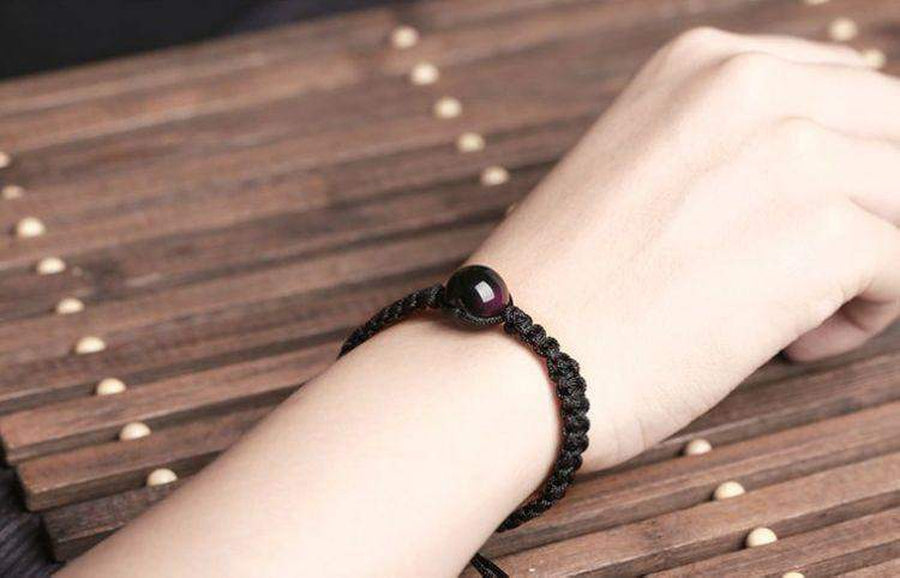 Celestial Eye Obsidian Braided Bracelet