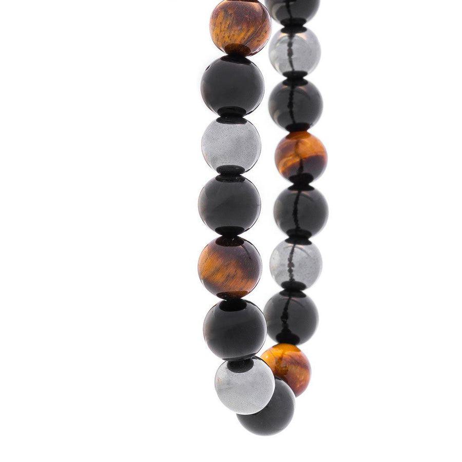 Triple Protection Bracelet: Black Obsidian, Tiger Eye & Hematite