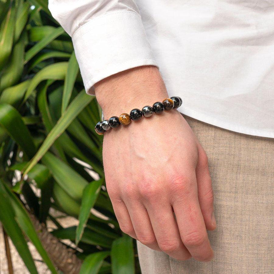 Triple Protection Bracelet: Black Obsidian, Tiger Eye & Hematite