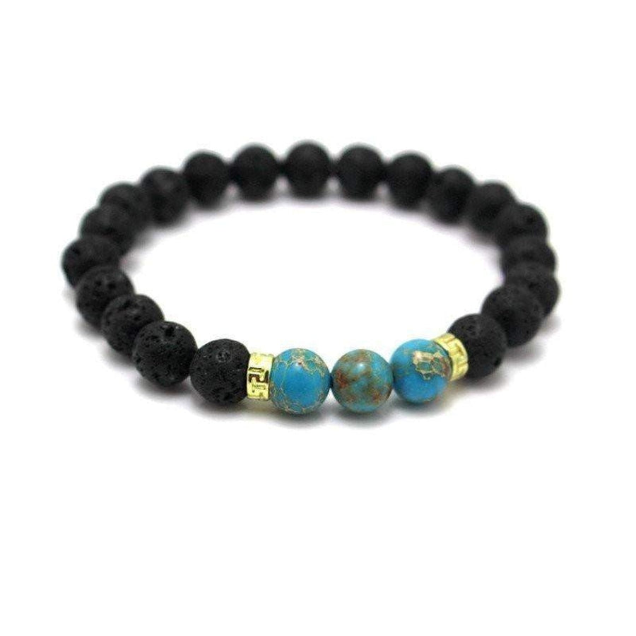 Turquoise & Lava Stone Bracelet