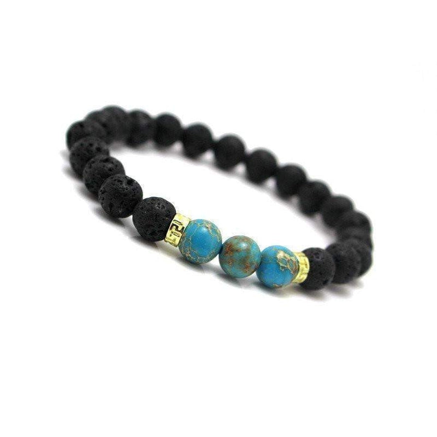 Turquoise & Lava Stone Bracelet