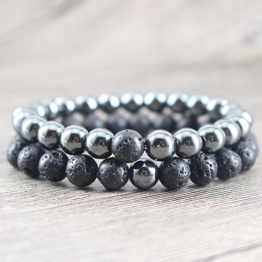 Hematite & Lava Stone Bracelets