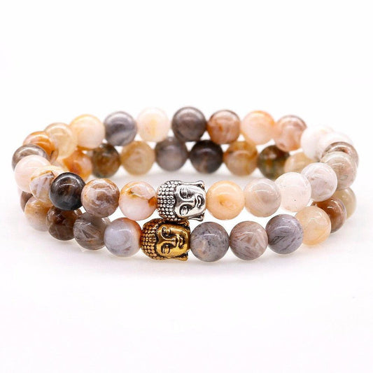 Multicolor Onyx Stone Bracelets Featuring Hindu God Head