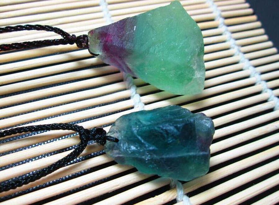 Natural Green Fluorite Pendant Necklace