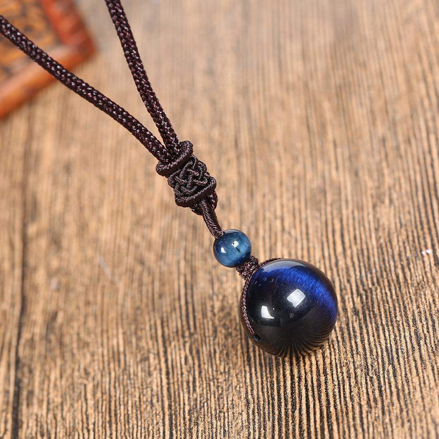 Blue Tiger's Eye Pendant Necklace