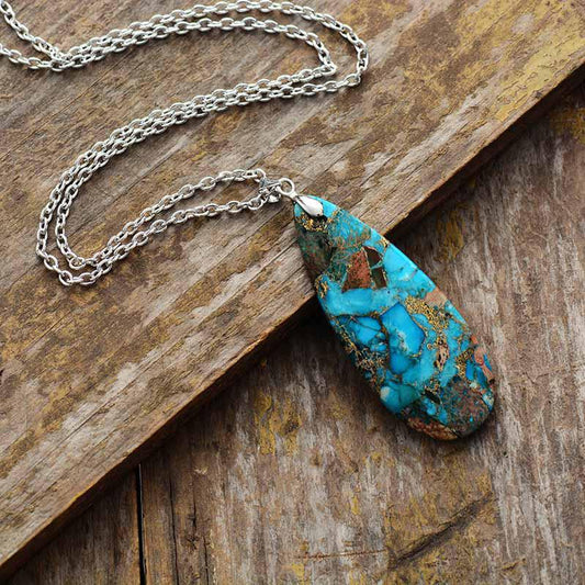 Synthetic Turquoise Pendant Necklace