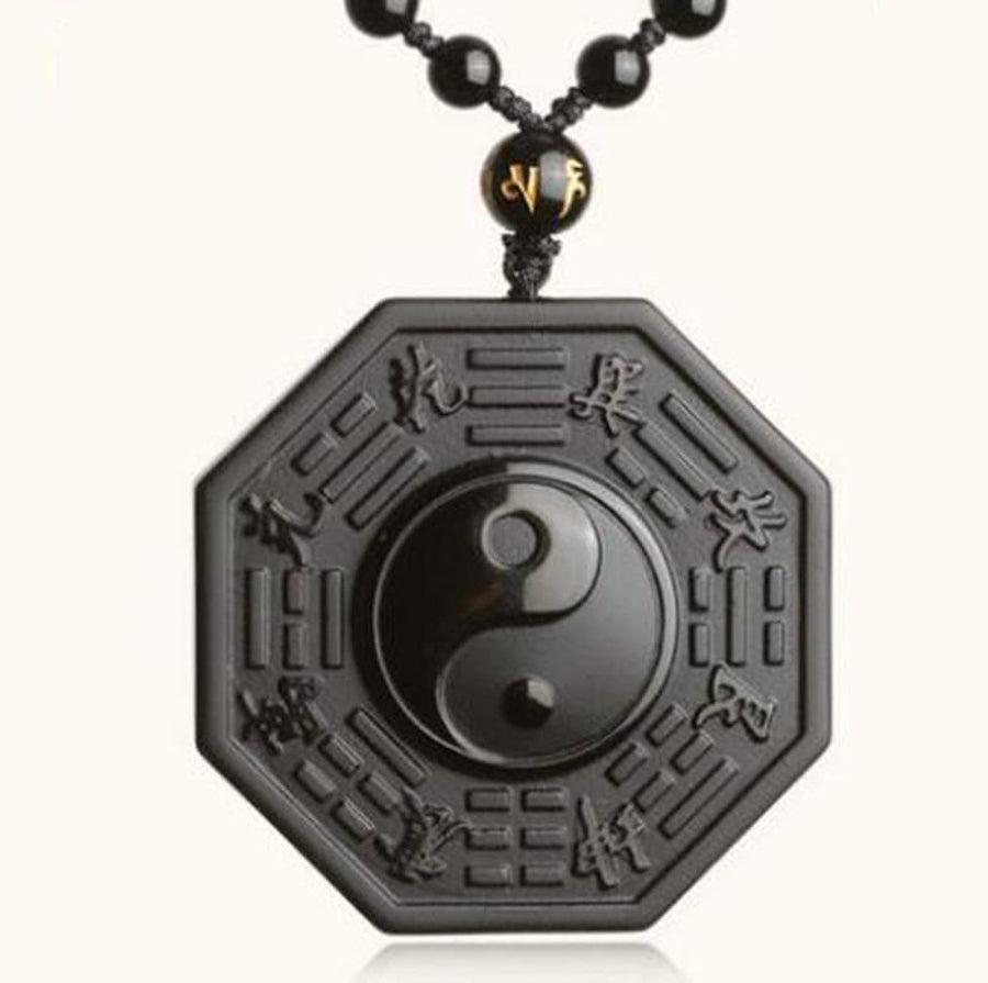 Obdidian Yin Yang Necklace