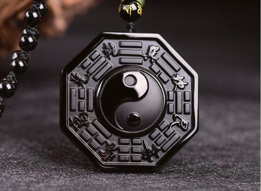 Obdidian Yin Yang Necklace