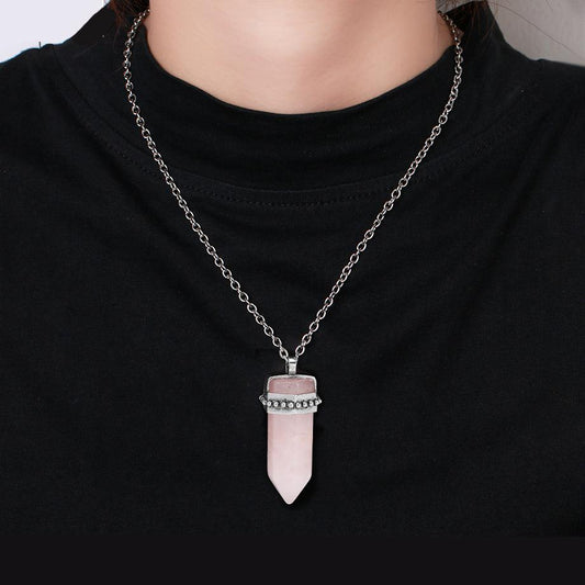 Hexagonal Stone Pendant: Necklace