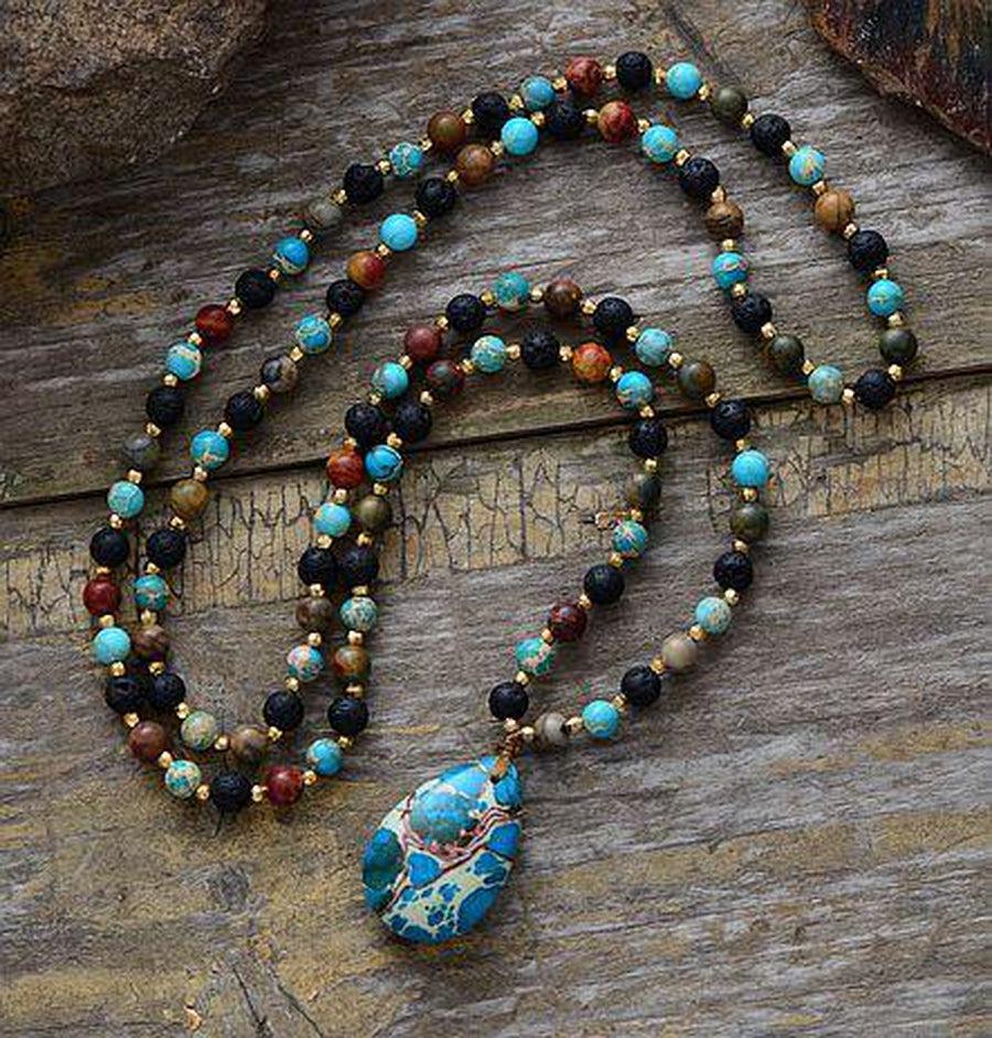 Empowerment Necklace with Labradorite, Onyx, and Amazonite