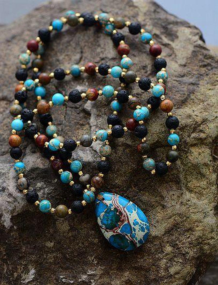 Empowerment Necklace with Labradorite, Onyx, and Amazonite