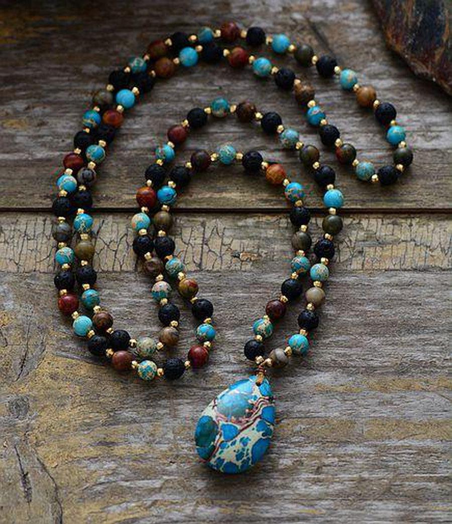 Empowerment Necklace with Labradorite, Onyx, and Amazonite