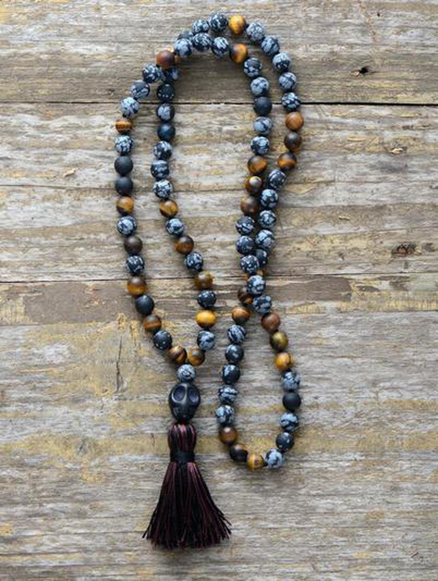 Onyx, Tiger's Eye, and Jasper Pearls Necklace: Stability and Protection