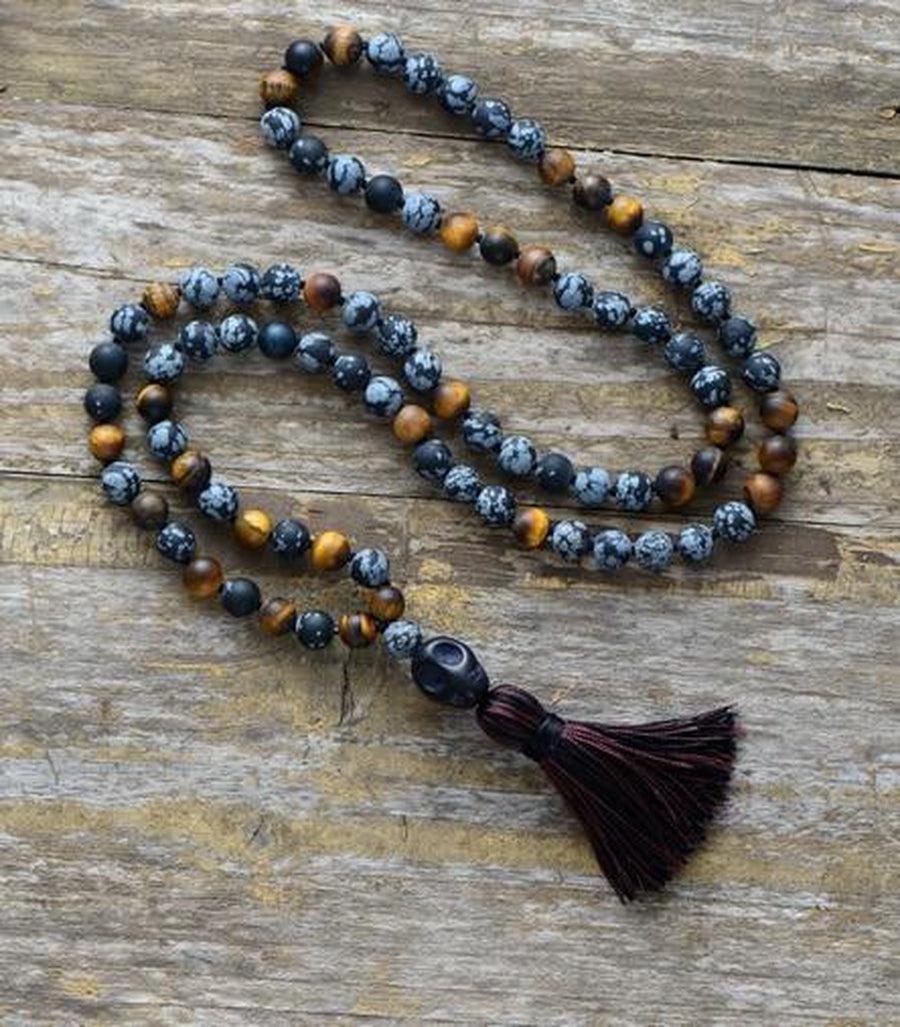 Onyx, Tiger's Eye, and Jasper Pearls Necklace: Stability and Protection