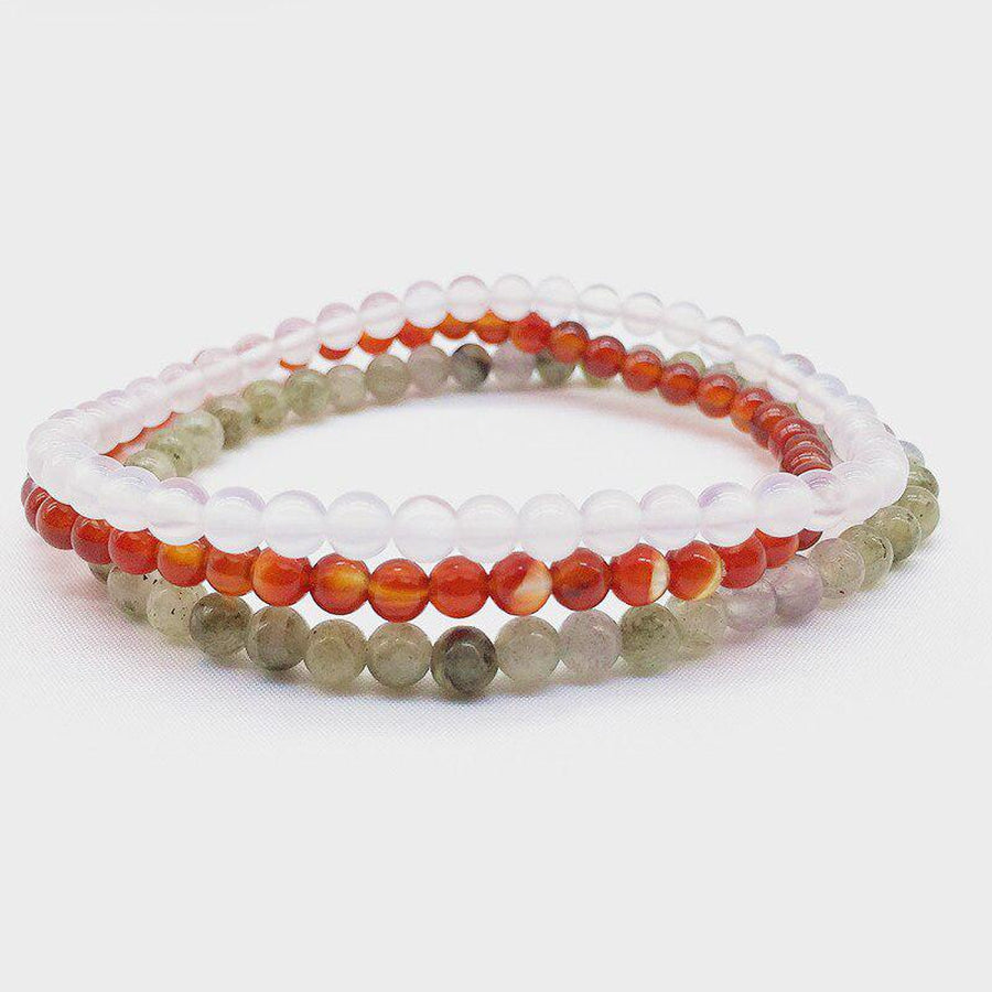 3-Piece 1mm Stone Bracelet Set.