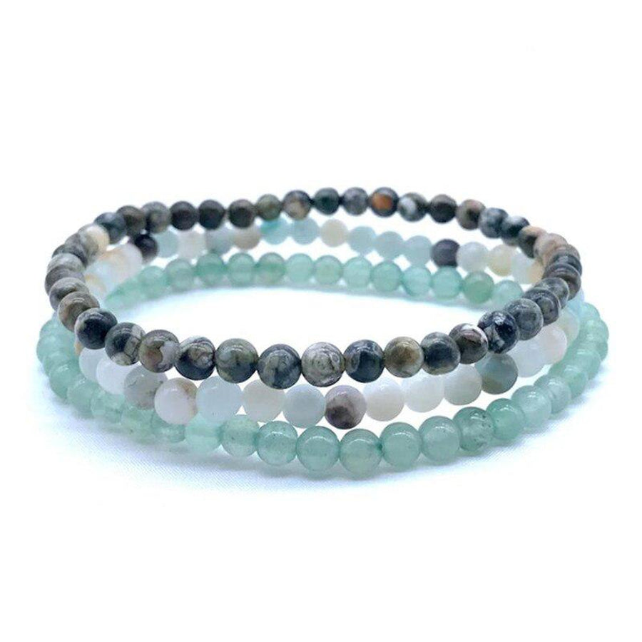 3-Piece 1mm Stone Bracelet Set.