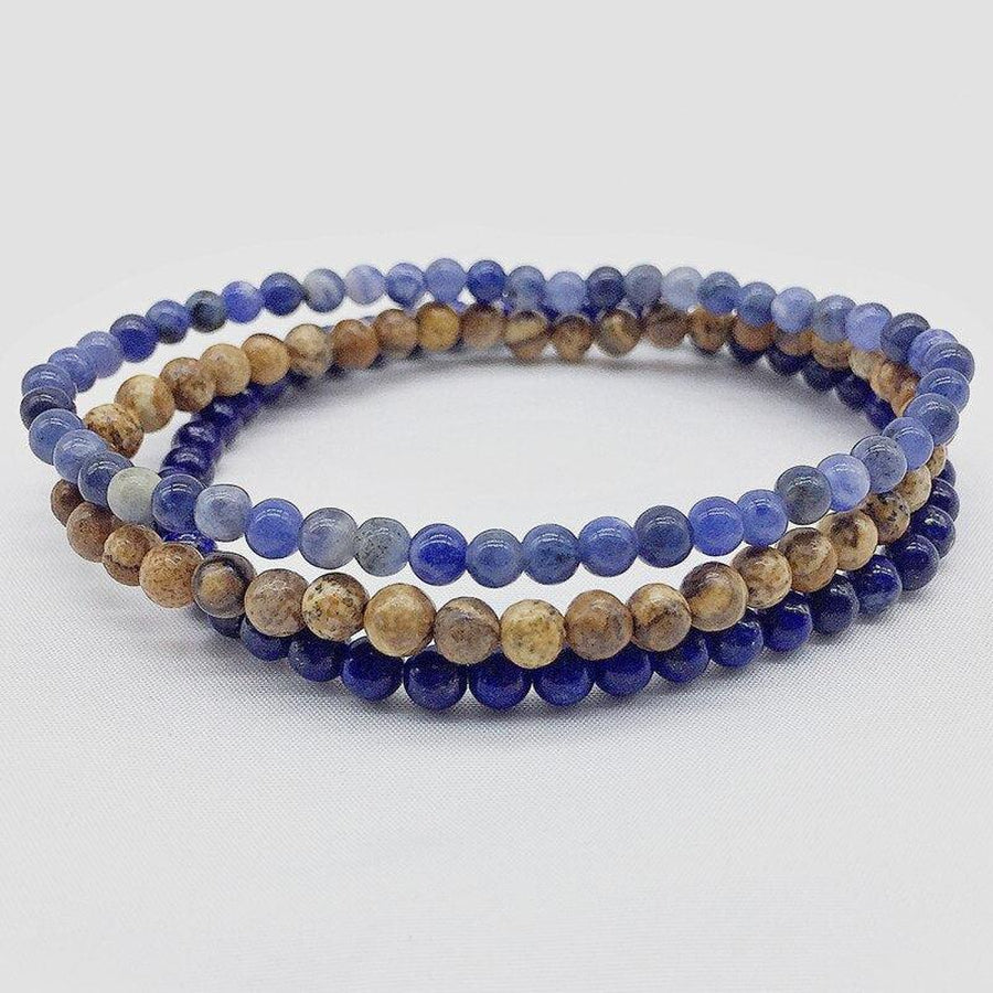 3-Piece 1mm Stone Bracelet Set.