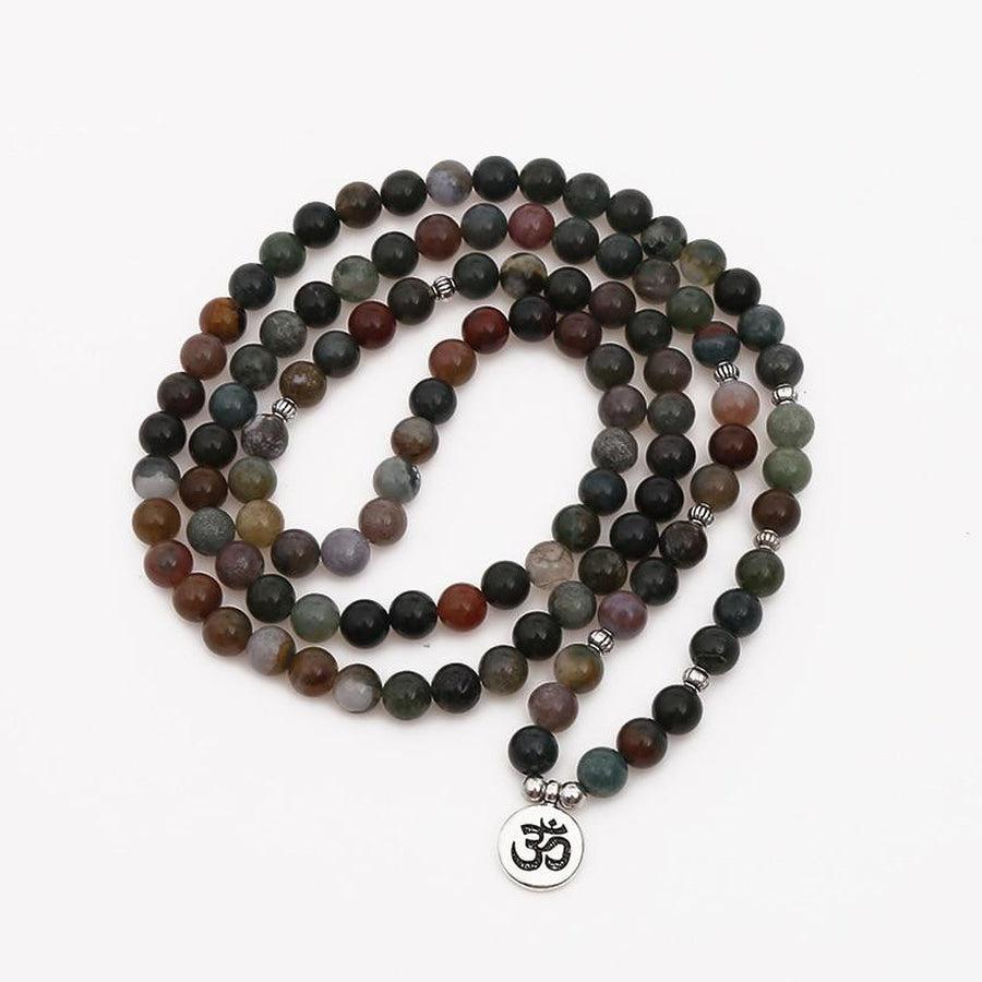 Mala 108: Indian Onyx Stone Beads for Self-Esteem and Communication