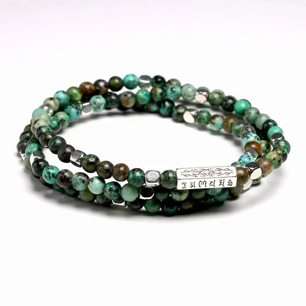 108 Tibetan Stone Beads Mala with African Turquoise