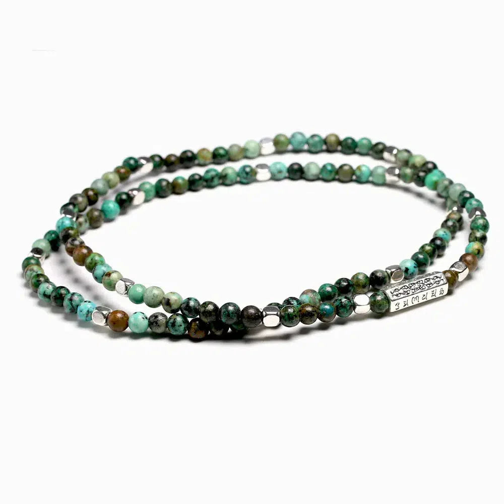 108 Tibetan Stone Beads Mala with African Turquoise