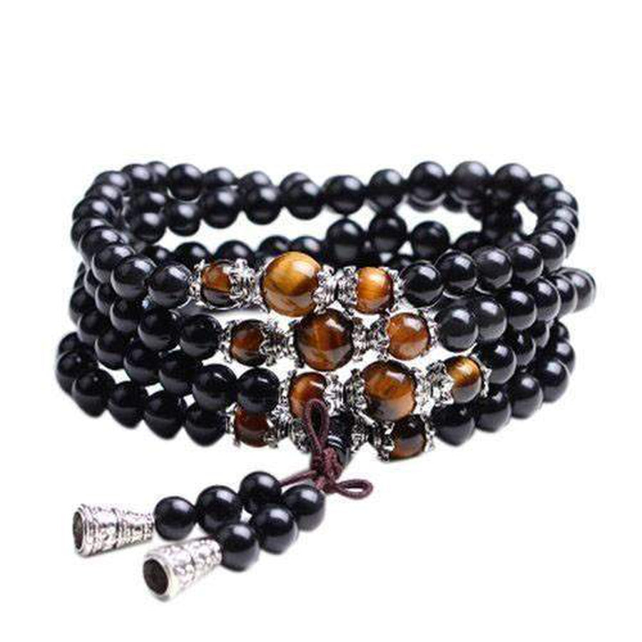 Tiger Eye & Black Obsidian Protection Mala