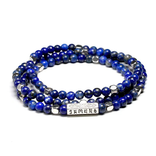 Lapis Lazuli Tibetan Om Prayer Beads