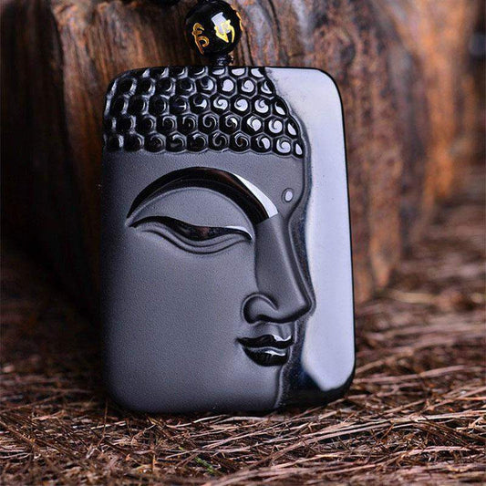 Obsidian Buddha Necklace