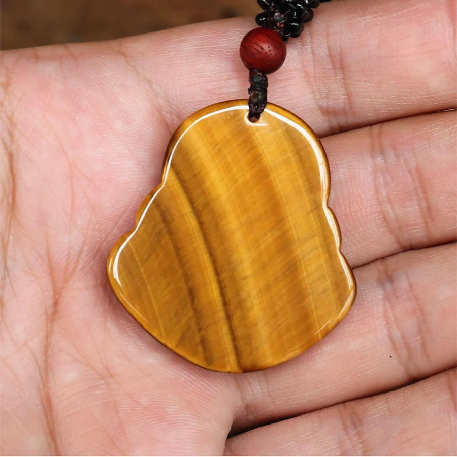 Tiger's Eye Laughing Buddha Pendant