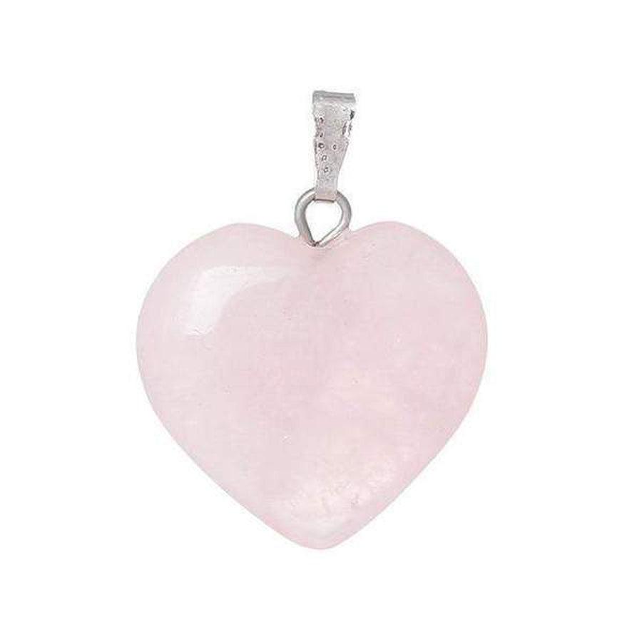 Natural Rose Quartz Love Heart Pendant