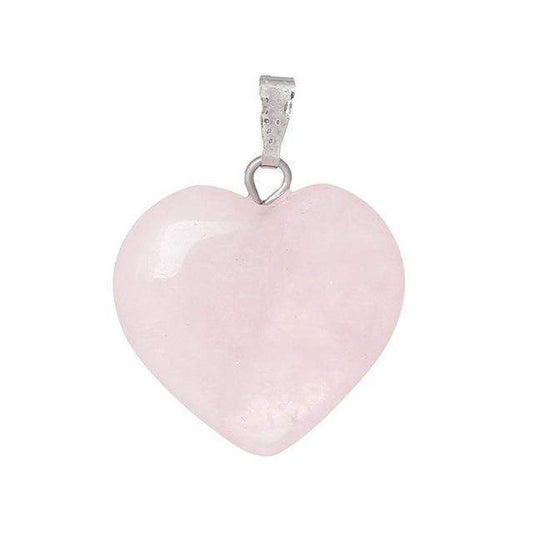 Natural Rose Quartz Love Heart Pendant