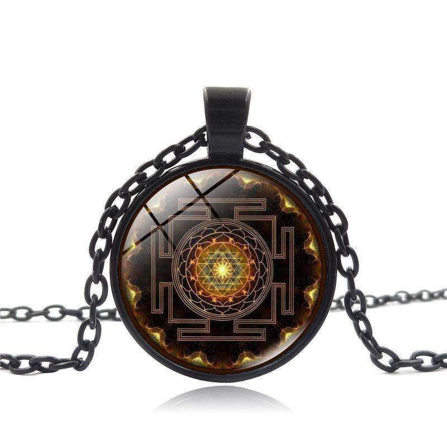 Sri Yantra Glass Pendant: Sacred Geometry