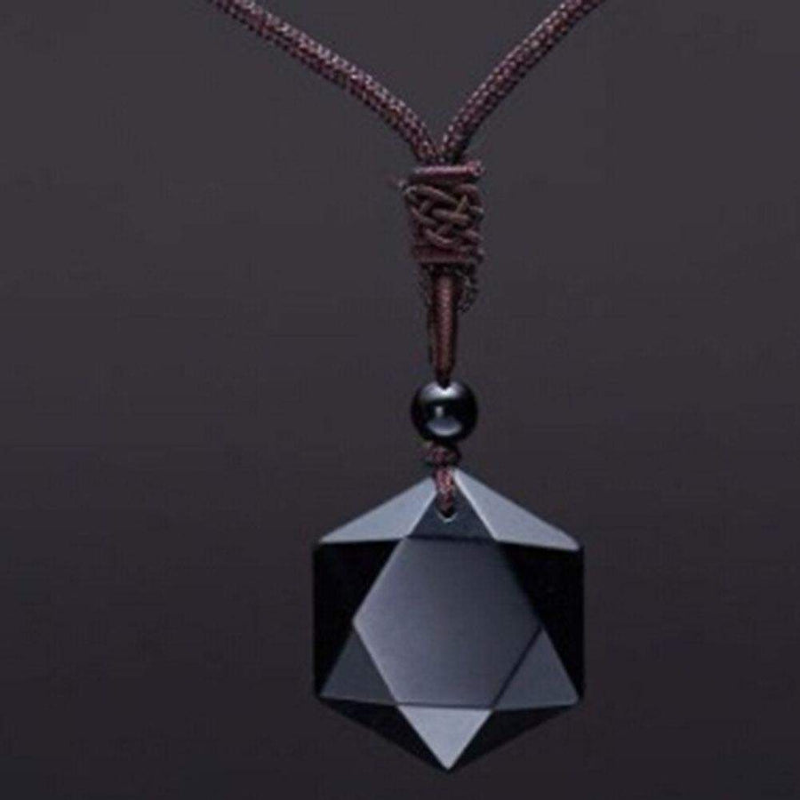 Black Obsidian Star of David Pendant