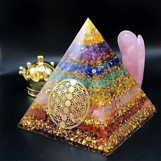 7 Chakra Orgonite Pyramid