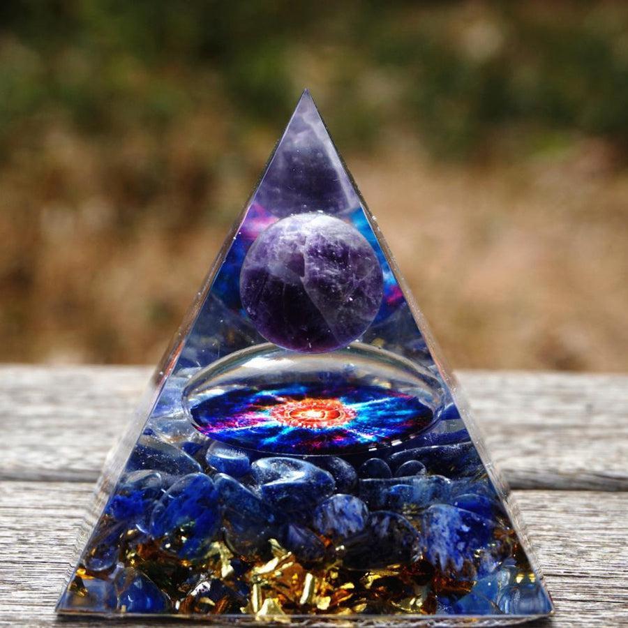 Pyramid Orgonite <br> Amethyst & Blue Quartz