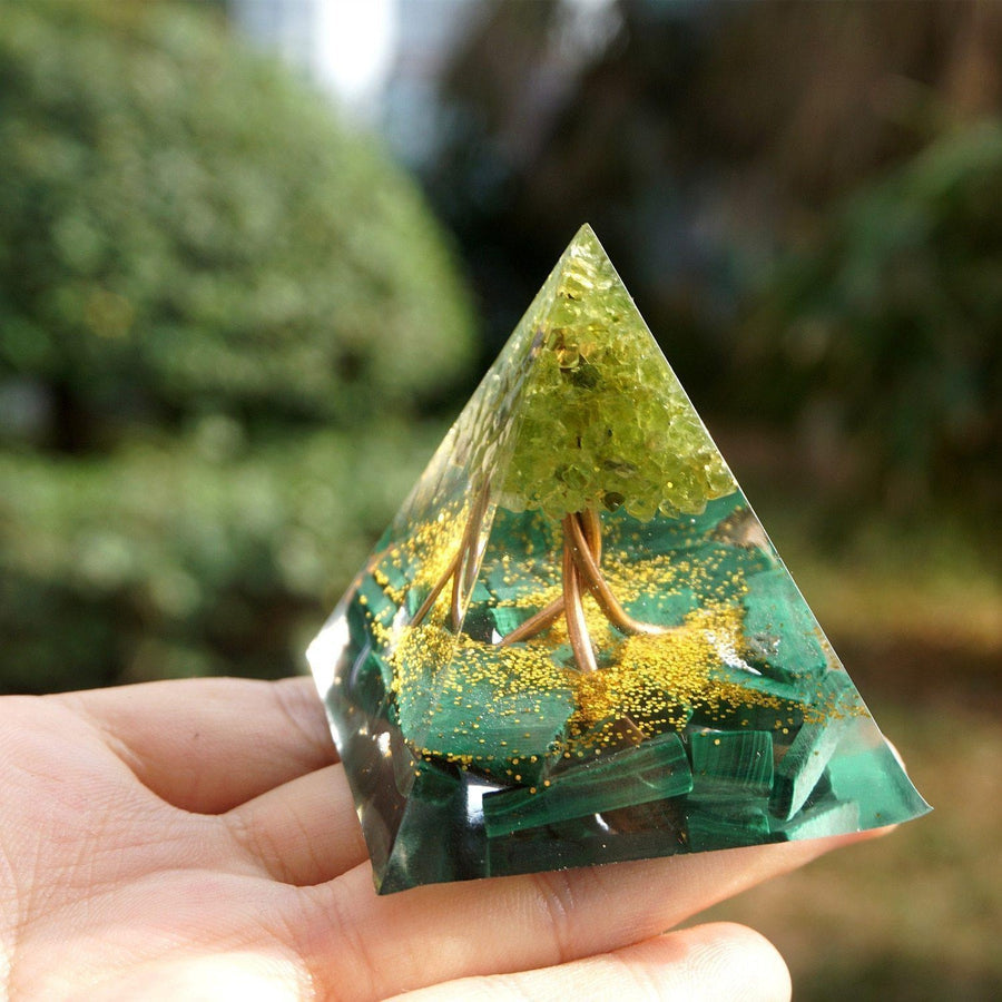 Orgonite Pyramid with Copper <br> Malachite